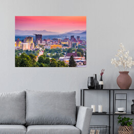 Plakat samoprzylepny Panorama Asheville, Karolina Północna, USA 