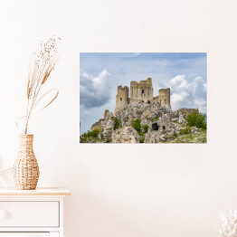 Plakat samoprzylepny Widok zamku Rocca Calascio, Abruzzo, Włochy