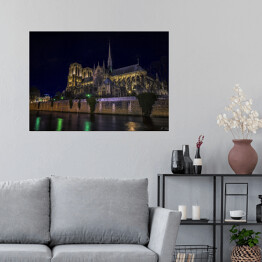 Plakat Notre Dame w nocy