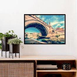 Plakat w ramie Stare zdjęcie z widokiem na Most i Zamek Świętego Anioła