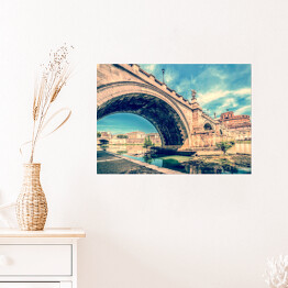 Plakat Stare zdjęcie z widokiem na Most i Zamek Świętego Anioła