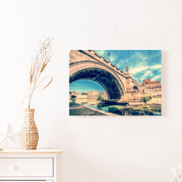 Obraz na płótnie Stare zdjęcie z widokiem na Most i Zamek Świętego Anioła