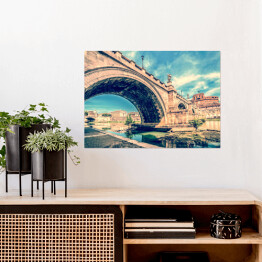 Plakat Stare zdjęcie z widokiem na Most i Zamek Świętego Anioła