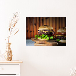 Plakat Świeży smaczny burger