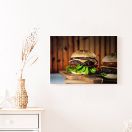 Obraz na płótnie Świeży smaczny burger