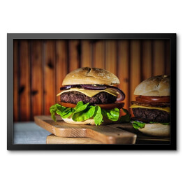Obraz w ramie Świeży smaczny burger