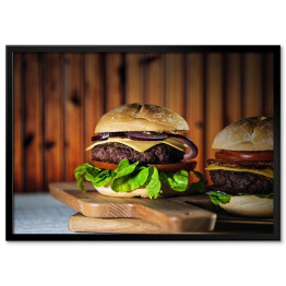Plakat w ramie Świeży smaczny burger