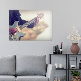 Plakat Gitarzysta - ilustracja w jasnych barwach