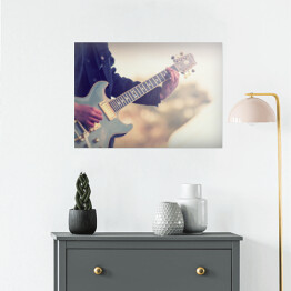 Plakat Gitarzysta - ilustracja w jasnych barwach