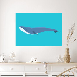 Plakat Zabawny wieloryb w morzu