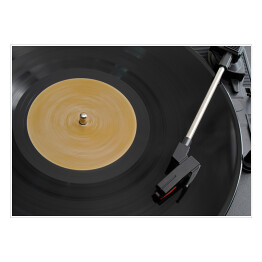 Plakat samoprzylepny Przenośny gramofon odtwarzający płytę winylową