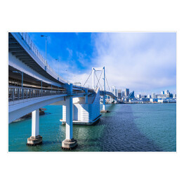 Plakat Japonia, Rainbow Bridge i obszar zatoki Tokio 