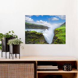Plakat Wodospad Gullfoss, atrakcja turystyczna Islandii