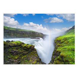 Plakat Wodospad Gullfoss, atrakcja turystyczna Islandii
