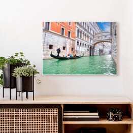Obraz na płótnie Tradycyjna gondola i słynny Most Westchnień w Wenecji