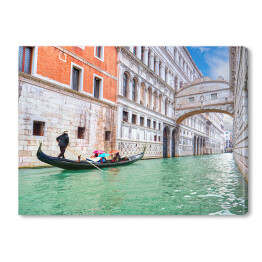 Obraz na płótnie Tradycyjna gondola i słynny Most Westchnień w Wenecji