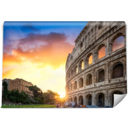 Fototapeta winylowa zmywalna Koloseum w Rzymie, Włochy o wschodzie słońca