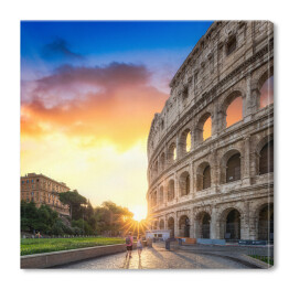Obraz na płótnie Koloseum w Rzymie, Włochy o wschodzie słońca