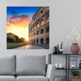 Plakat samoprzylepny Koloseum w Rzymie, Włochy o wschodzie słońca