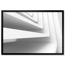 Plakat w ramie Nowoczesna architektura, zakrzywione schody 3D