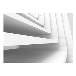 Plakat samoprzylepny Nowoczesna architektura, zakrzywione schody 3D