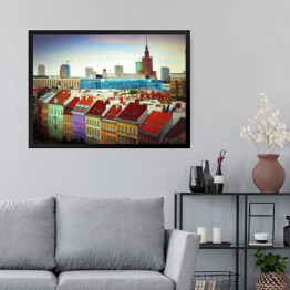 Obraz w ramie Kolorowa panorama Warszawy, Krakowskie Przedmiescie
