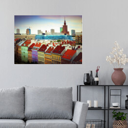 Plakat Kolorowa panorama Warszawy, Krakowskie Przedmiescie