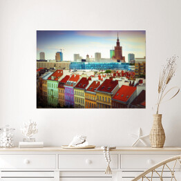 Plakat Kolorowa panorama Warszawy, Krakowskie Przedmiescie