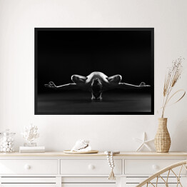 Obraz w ramie Naga kobieta ćwicząca jogę