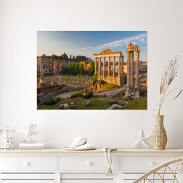 Plakat Forum Romanum w świetle porannych promieni słońca