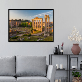 Plakat w ramie Forum Romanum w świetle porannych promieni słońca