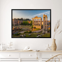 Obraz w ramie Forum Romanum w świetle porannych promieni słońca