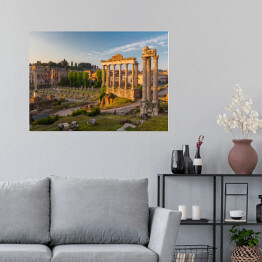 Plakat Forum Romanum w świetle porannych promieni słońca