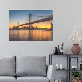 Plakat samoprzylepny San Francisco o zmiechrzu - linia horyzontu z Oakland 
