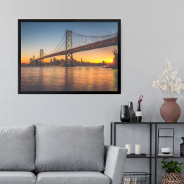 Obraz w ramie San Francisco o zmiechrzu - linia horyzontu z Oakland 