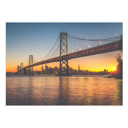 Plakat San Francisco o zmiechrzu - linia horyzontu z Oakland 