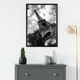 Obraz w ramie Paryskie inspiracje. Czarno biała Wieża Eiffla