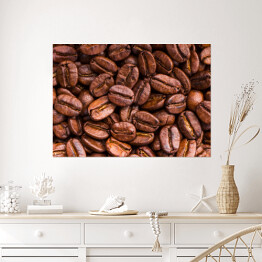 Plakat samoprzylepny Palone brązowe ziarna kawy