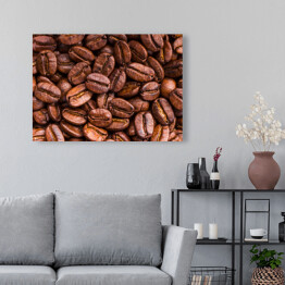 Obraz na płótnie Palone brązowe ziarna kawy