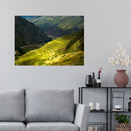 Plakat samoprzylepny Mieniąca się zielenią Święta Dolina Inków, Peru