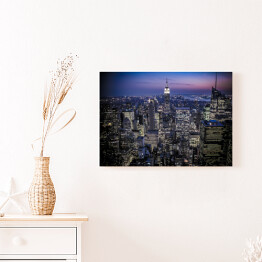 Obraz na płótnie Rozświetlone wieżowce Manhattanu w Nowym Jorku z Empire State Building