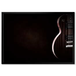 Plakat w ramie Czerwona gitara elektryczna na czarnym tle