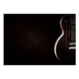 Plakat samoprzylepny Czerwona gitara elektryczna na czarnym tle