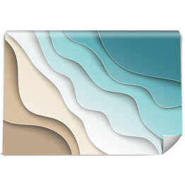 Fototapeta Błękitne morze, fale, piasek - abstrakcja