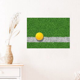 Plakat Piłka tenisowa na murawie