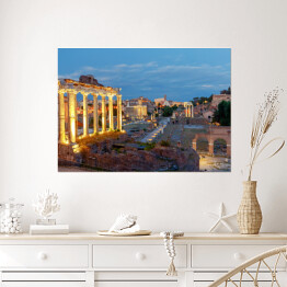 Plakat samoprzylepny Rzymskie Forum Romanum o zachodzie słońca