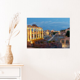 Plakat samoprzylepny Rzymskie Forum Romanum o zachodzie słońca