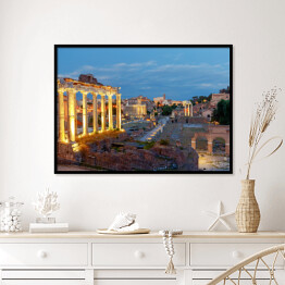 Plakat w ramie Rzymskie Forum Romanum o zachodzie słońca