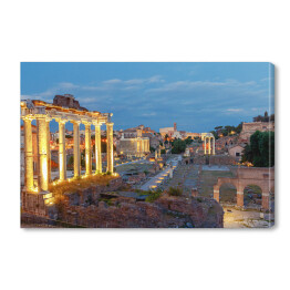 Rzymskie Forum Romanum o zachodzie słońca