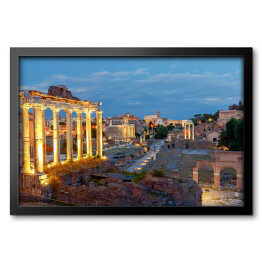 Obraz w ramie Rzymskie Forum Romanum o zachodzie słońca